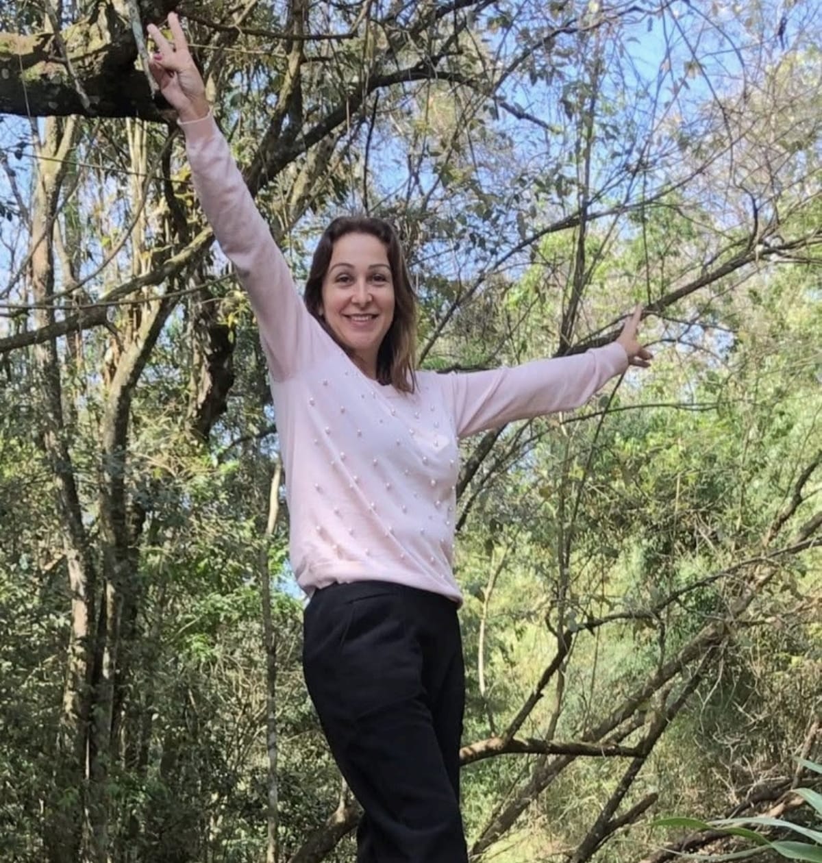 Michelle Amado durante o passeio em Foz do Iguaçu